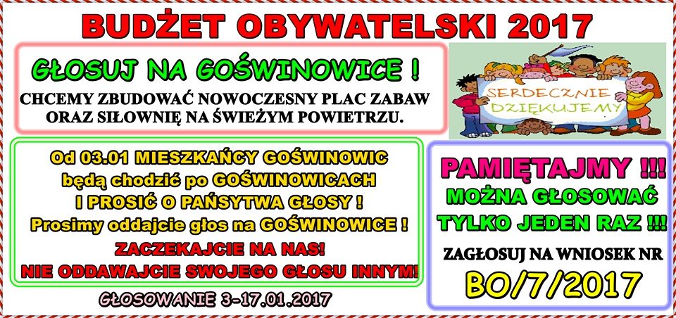 Budżet obywatelski Goświnowice 2017